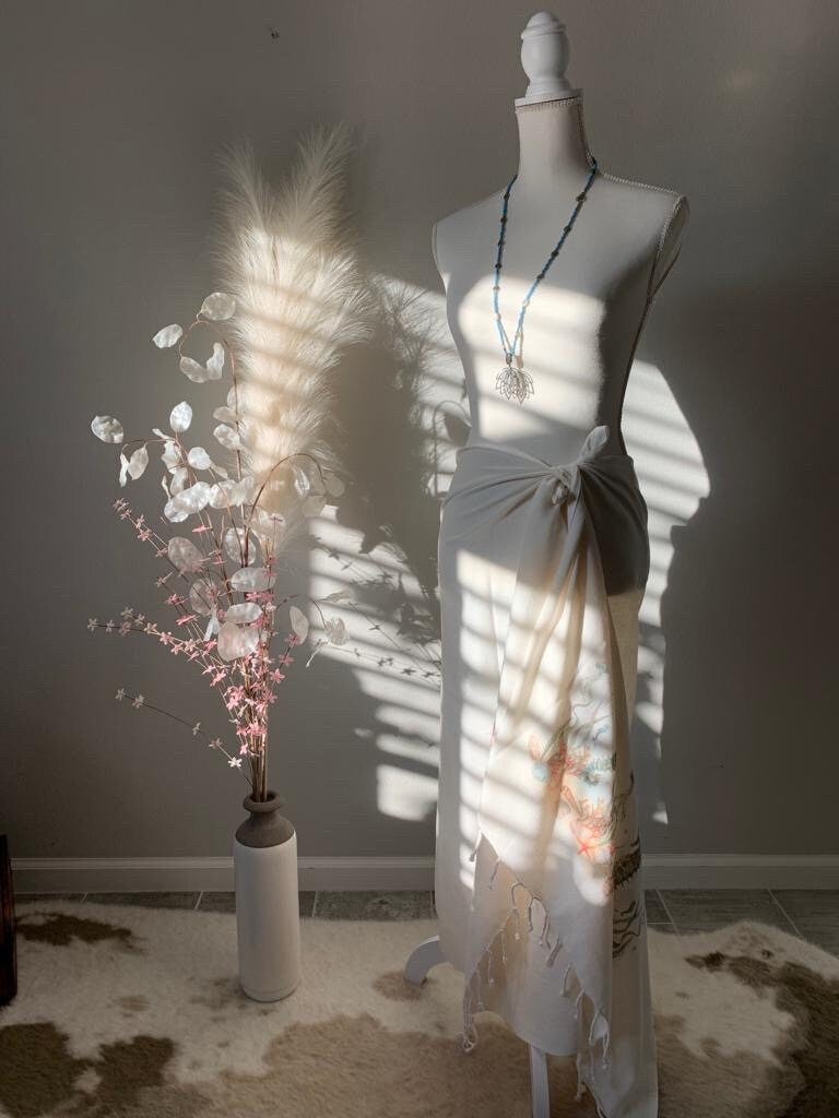 Seahorse Design Cotton Boho Sarong & Shawl