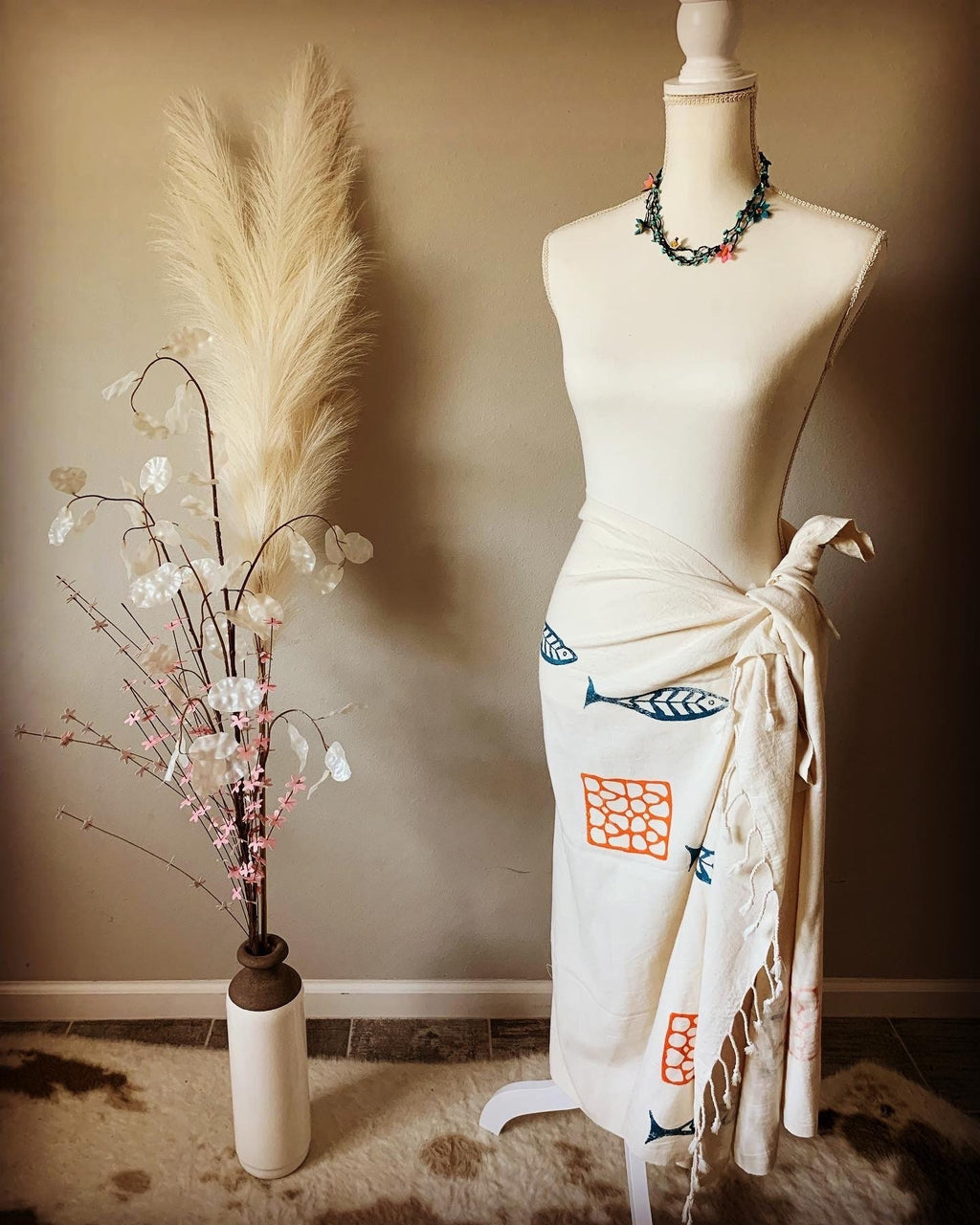 Special Coastal design Cotton Boho Sarong & Shawl