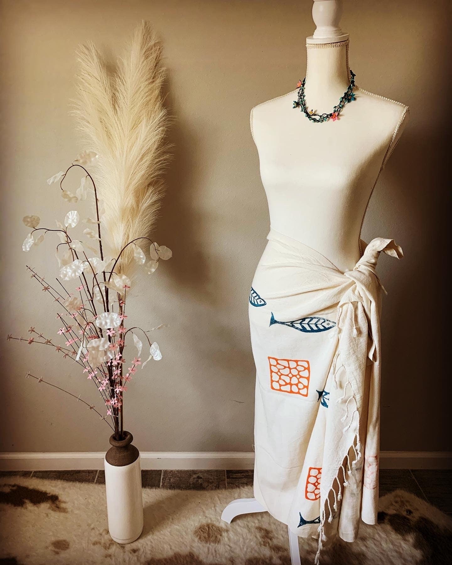 Special Coastal design Cotton Boho Sarong & Shawl